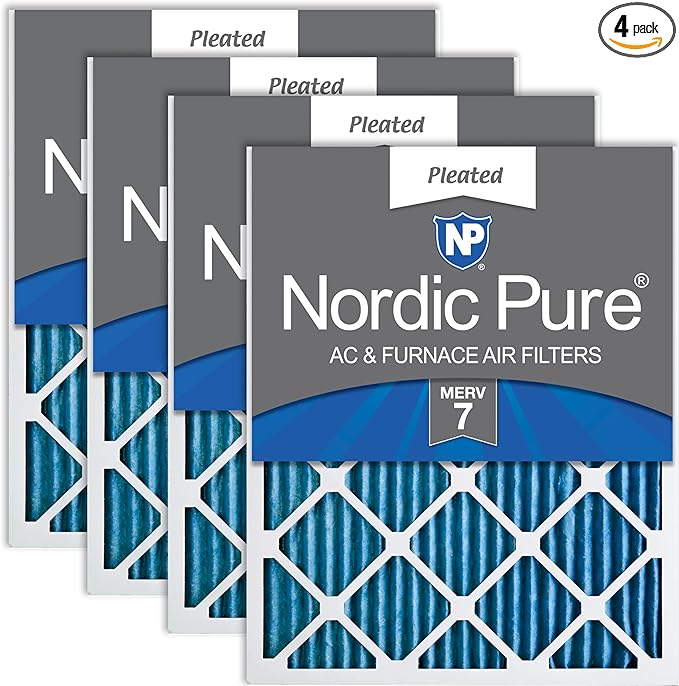 Nordic Pure 16x30x1 Pleated MERV 7 Air Filters 4 Pack by NordicPure