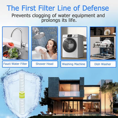 5 Micron Whole House Water Filter Cartridge, String Wound Sediment Filters - Image 7
