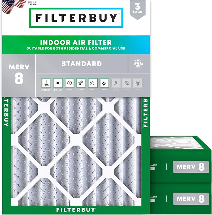 Filterbuy 18x24x4 Air Filter MERV 8 Essential Dust & Allergy Defense, by Filterbuy