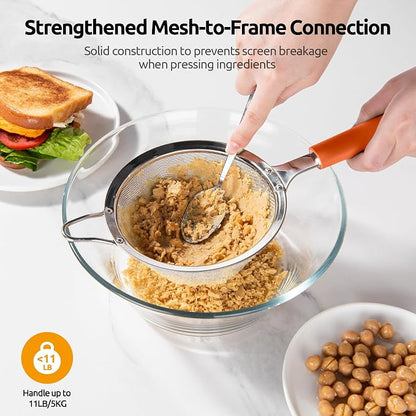 U-Taste Medium Fine Mesh Strainer: 18/8 Stainless Steel 4.73in 30 Mesh Kitchen - Image 7