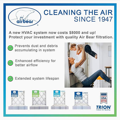 16x20x1 Air Filter MERV 8 TRION Air Bear Pleated HVAC Air Filter Replacement - Image 7