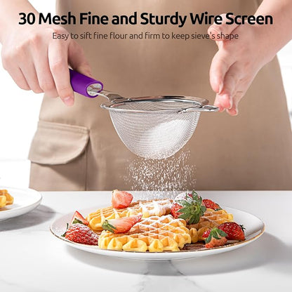 U-Taste Small Fine Mesh Strainer: 18/8 Stainless Steel 3.35in 30 Mesh Kitchen - Image 5