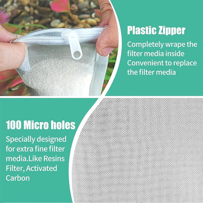 AQUANEAT Aquarium Filter Media Bags 15pcs Fish Tank Extra Fine 100 Micron Mesh - Image 4