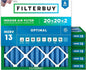 Filterbuy 20x20x2 Air Filter MERV 13 Optimal Smoke & Allergy Defense, by Filterbuy