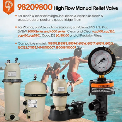 98209800 High Flow Manual Relief Valve/Air Relief Manual Valve Assembly - Image 2