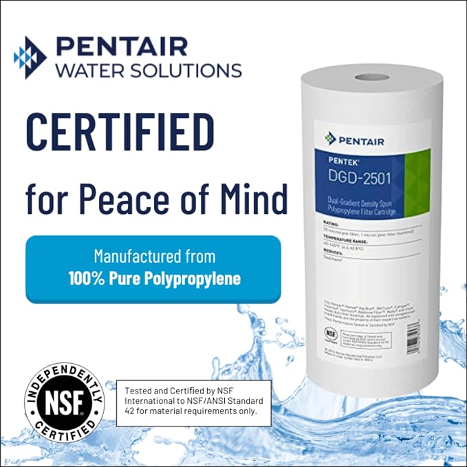 Pentair Pentek DGD-2501 Big Blue Water Filter, 10-Inch Whole House Sediment - Image 3