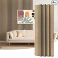 Art3d 4-Piece 94 x 12.6 Inch Acoustic Lightweight Slat Wall Panel - Waterproof Wood Textured Wainscoting Panel of 33 Sq.Ft for Bedroom, Home Theater Office Accent Wall, Boxwood