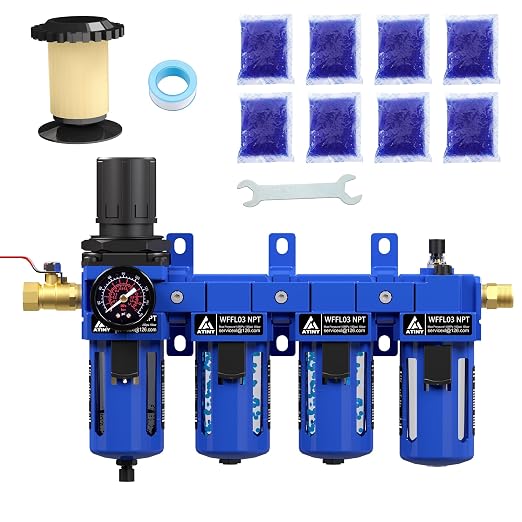 3/8" NPT Compressed Air Filter Regulator Lubricator Combo, Air Compressor Dryer by ATINY