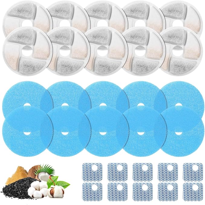 10 Set Cat Water Fountain Filter Replacement by ZEKIRY