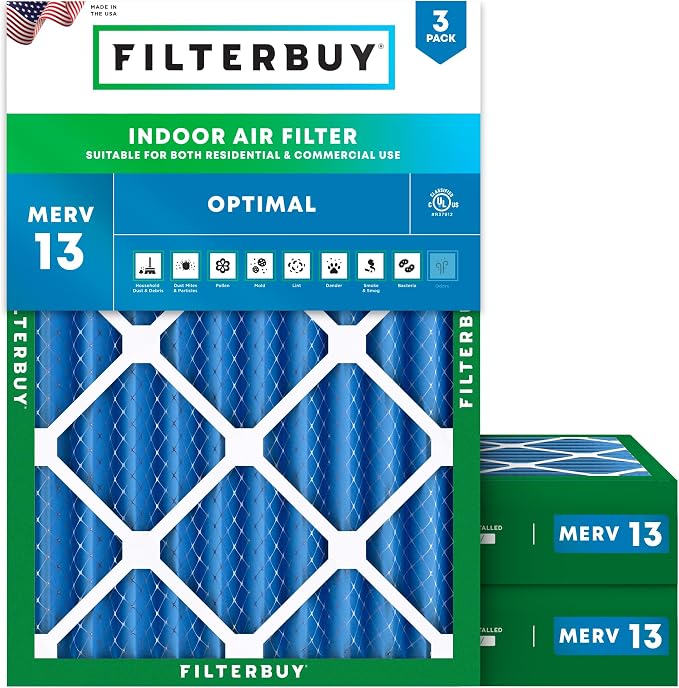Filterbuy 20x23x4 Air Filter MERV 13 Optimal Smoke & Allergy Defense, by Filterbuy