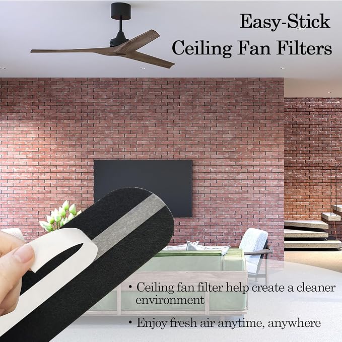 15 Pcs Ceiling Fan Filters for Blades, Easy-Stick Activated Coconut Shell - Image 6
