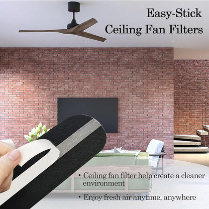 15 Pcs Ceiling Fan Filters for Blades, Easy-Stick Activated Coconut Shell - Image 6
