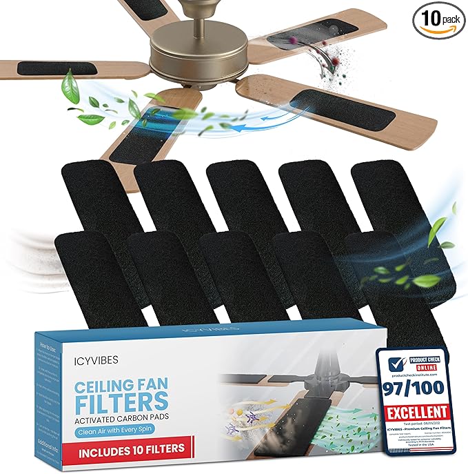 Premium Ceiling Fan Filters for Blades -10 PCS Activated Carbon Air Purifier by Unknown