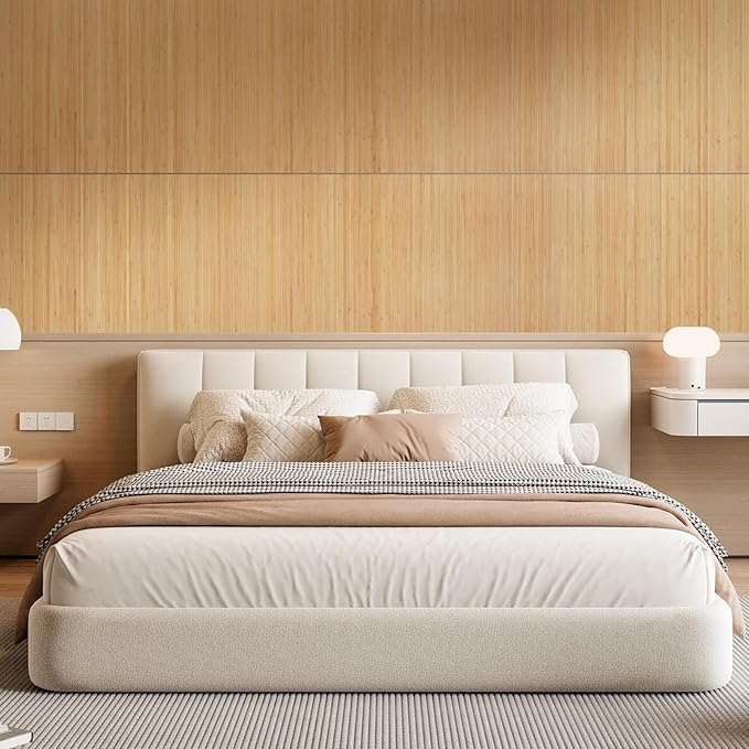 OUZUGIE 2 Pack 96x24 Inch Natural Bamboo Wall Panel – Twinned Carbides Pole Wrap Paneling for Walls, Ceilings, Cabinets, Furniture – Ideal for Bedroom, Living Room & Office DIY Decor