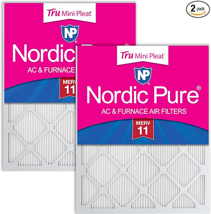 Nordic Pure 25x25x1 Tru Mini Pleat MERV 11 AC Furnace Air Filters – 2.5X More by NordicPure