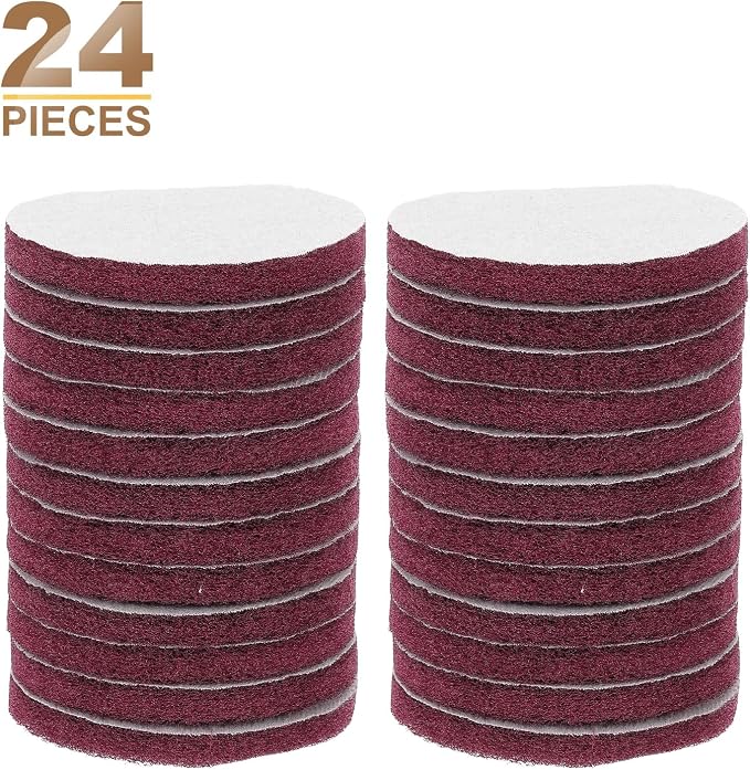 HARFINGTON 24pcs Scrubber Scouring Pads 400 Grits 4 Inch Drill Power Brush Hoop - Image 3