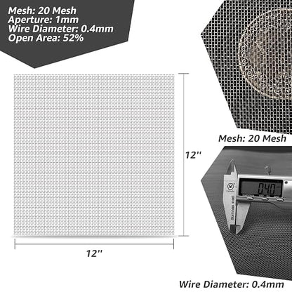 4 Pack 12x12 Inch Wire Mesh, 20 Mesh Stainless Steel Mesh, Never Rust Sturdy - Image 2