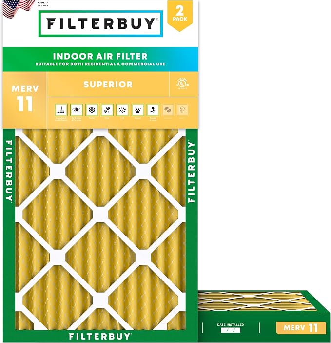 Filterbuy 18x30x2 Air Filter MERV 11 Superior Pet & Allergy Defense, by Filterbuy