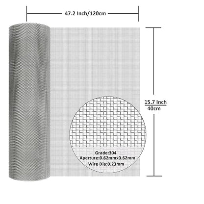 304 Stainless Steel Mesh Screen#30Mesh -Size:15.7"x47.2", - Image 2