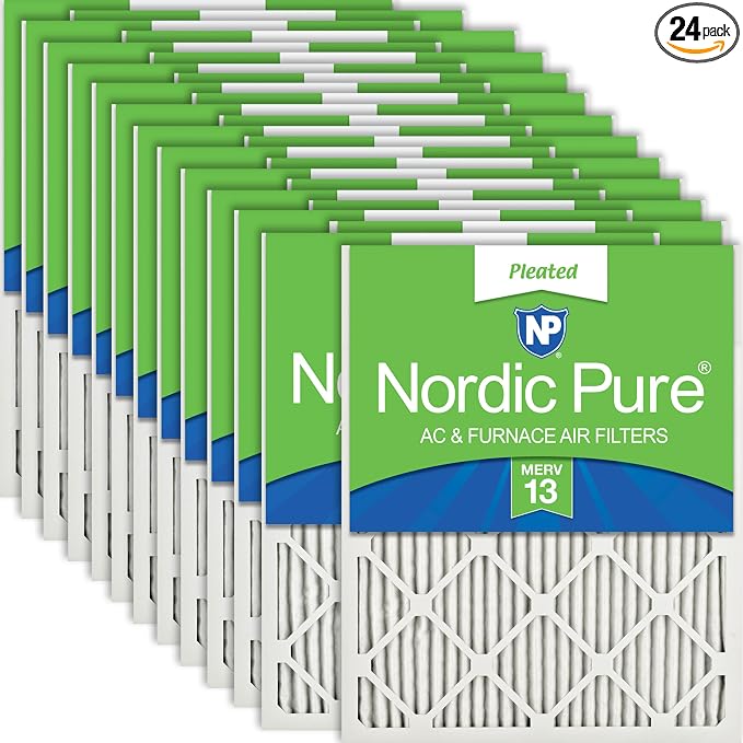 Nordic Pure 20x25x1 Pleated MERV 13 Air Filters 24 Pack by NordicPure