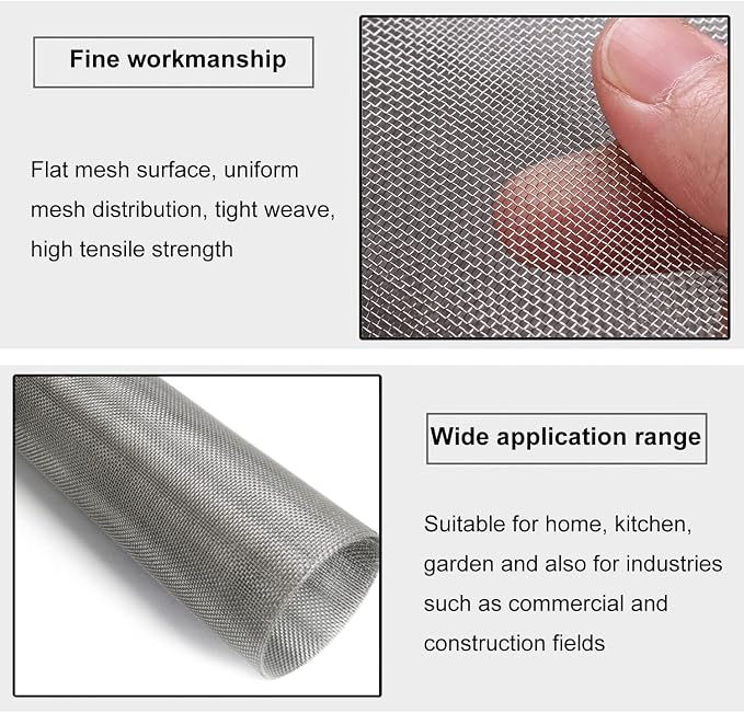 Stainless Steel Woven Wire Mesh 304 Stainless Steel Mesh Sheet, Heat-Resistant - Image 3