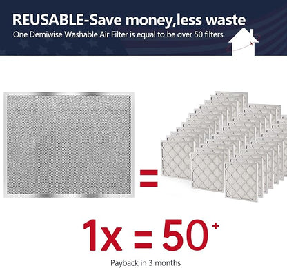 Reusable Washable Aluminum Air Filter, MERV 8, Rectangular, Heavy-duty - Image 2