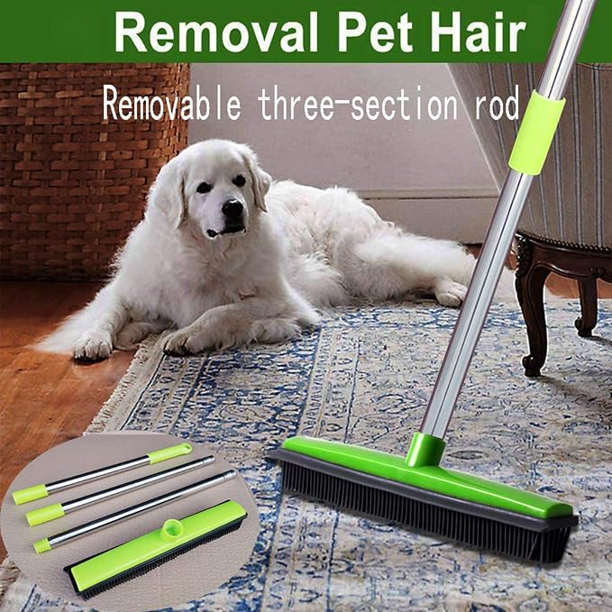 Multifunctional Broom, Telescopic Carpet Rake Rubber Pp 12.6in Brush Easy Wash - Image 3