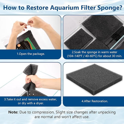 hygger Aquarium Sponge Filter Pad, Filter Media Foam Sponges, Cut-to-Size Open - Image 5