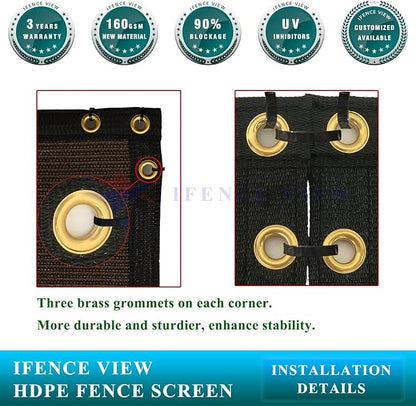 Ifenceview 6'x1' to 6'x100' Brown Shade Cloth Panels Fence Privacy Screen - Image 5