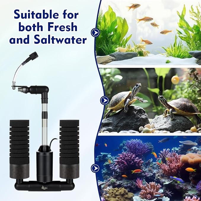 AQQA Electric Sponge Filter for Aquarium – Quiet USB Powered Breeding & Shrimp - Image 7