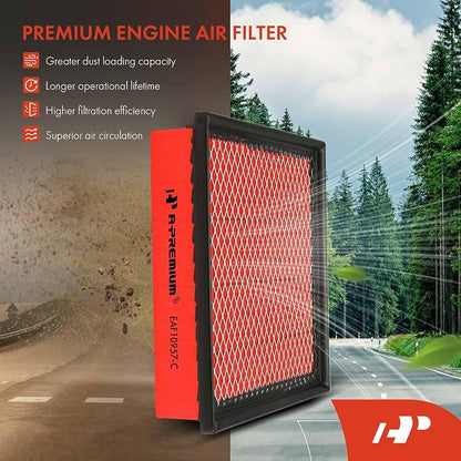 A-Premium High-performance, Pre-oiled Engine Air Filter Compatible - Image 3