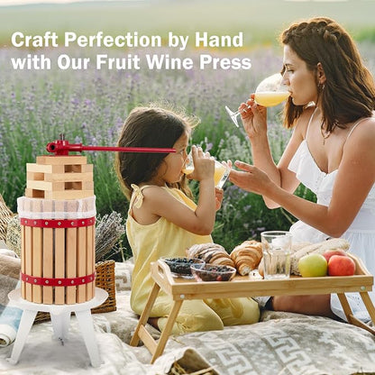 CAELUM Fruit Wine Press, 4.75 Gallon Wood Fruit and Cider Press Squeezer - Image 7