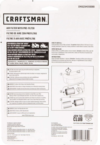 Craftsman SBD Air Filter with Pre-Filter - Image 7