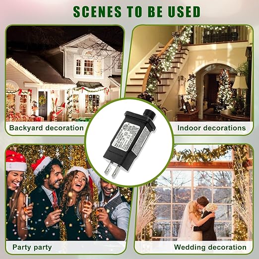 SIGANDG 24V 6W LED Transformer Replacement Class 2 Power LED Controller with 8 Modes Supply for Christmas String Light Inflatable Decorations IP44 Waterproof Low Voltage Transformer(2 Pcs)