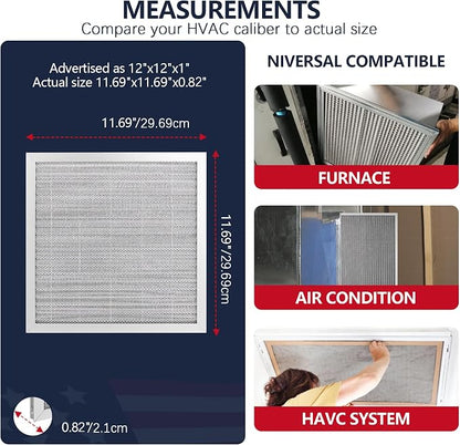 12x12x1 Electrostatic Air Filter, Reusable MERV 8 Aluminum AC/HVAC Furnace - Image 6