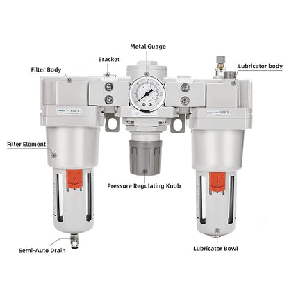 NANPU 1" NPT Air Filter, Regulator & Lubricator Combo - Image 2