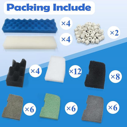 NewKe 52 Pack Filter Media Kit for Fluval 406/407 Canister Filters, Replacement - Image 2