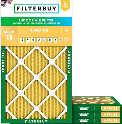 Filterbuy 8x20x1 Air Filter MERV 11 Superior Pet & Allergy Defense, by Filterbuy