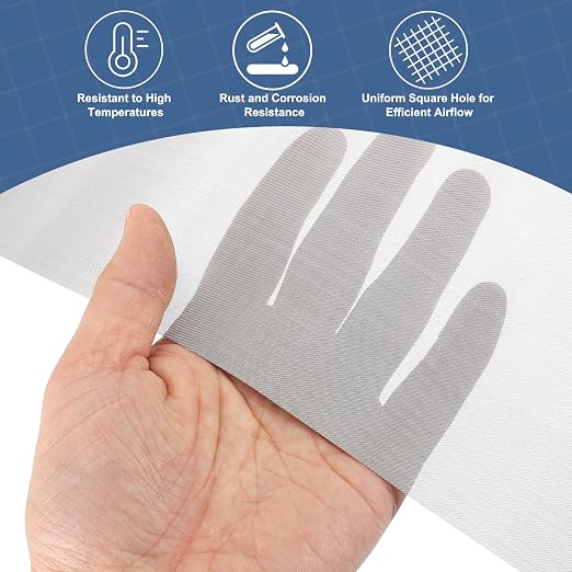 uxcell 120 Mesh 79" x 12" Woven Wire Mesh, 304 Stainless Steel Air Vent Filter - Image 5