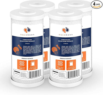 Aquaboon 5 Micron 10x4.5 Carbon Block Water Filters Whole House CTO Water by Aquaboon