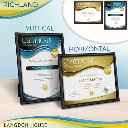Langdon House 8.5x11 Certificate Frames Set Distinguished Edging - Image 5