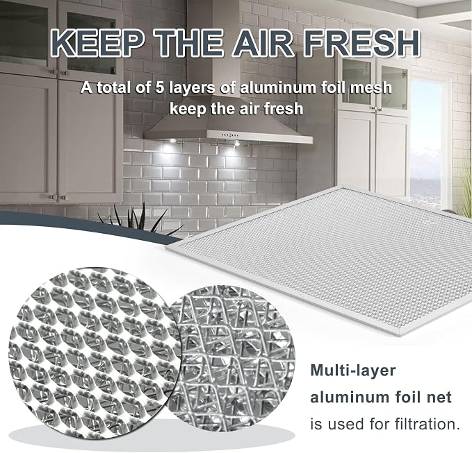 BPS1FA30 Range Hood Grease Filter 11-3/4" x 14-1/4" Aluminum Filter Compatible - Image 5