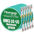Fibergaga-5Pack 4M(13ft) OM3 LC to LC Fiber Patch Cable, Multimode 50/125µm 10G/40G, OD-2.0mm Fiber Optic Cable Duplex LSZH Fiber Jumper