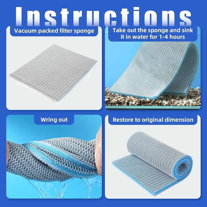 AQUANEAT Aquarium Filter Sponge 8-Layer Filter Media Pad, Cut-to-Size Foam Floss - Image 7