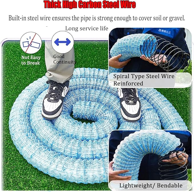 Commercial French Drain Pipe for Water Drainage, Construction Site/Sports Field - Image 4