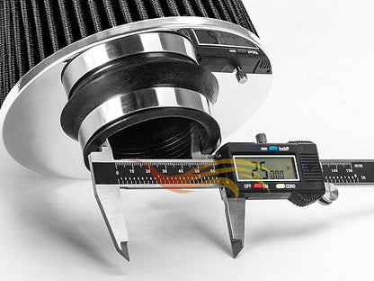 BLACK 2.5" 63.5 mm Inlet Cold Air Cone Replacement Performance Washable - Image 3