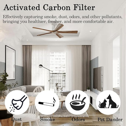 15 Pcs Ceiling Fan Filters for Blades, Easy-Stick Activated Coconut Shell - Image 3