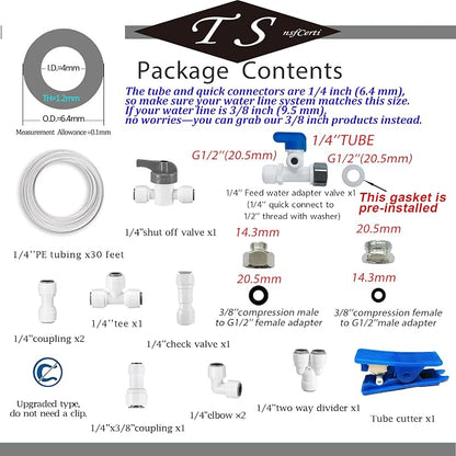 NSF 1/4" inch Water Line Tubing and Push to Connect Fittings - Image 2