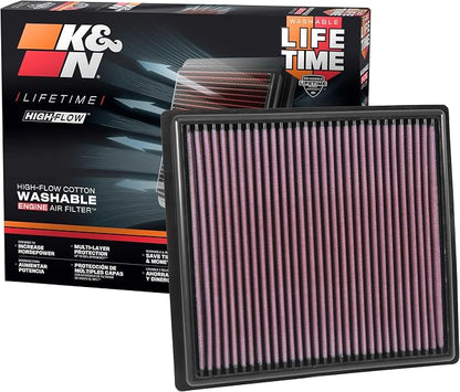 K&N High-Flow Original Lifetime Engine Air Filter: Increase Power: Premium by KNEngineeringInc