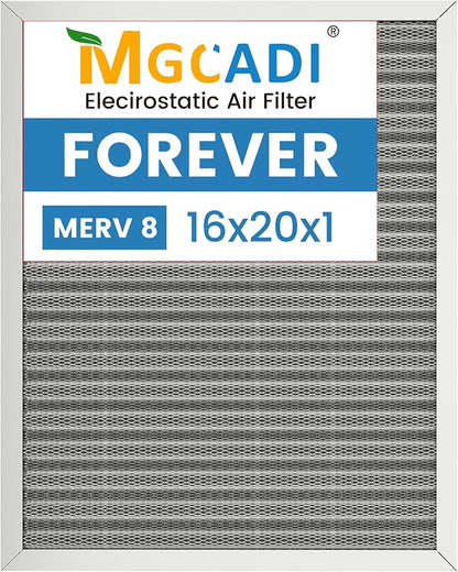 16x20x1 HVAC Furnace Air Filter, Lasts a Lifetime, Merv 8, the Last HVAC Filter by MGCADI